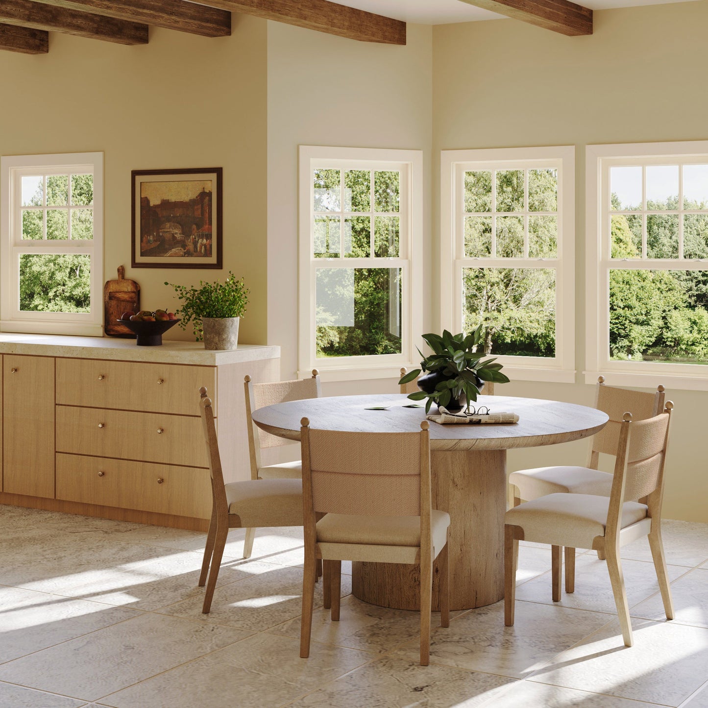 Boho Natural Flax & Seagrass Dining Chair