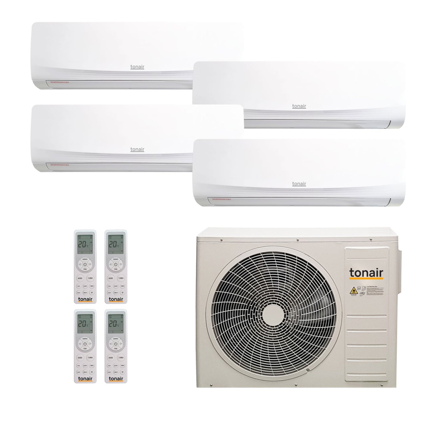 Climatiseur réversible Quadrisplit Tonair (x4) - Pompe à chaleur Air Air (PAC)