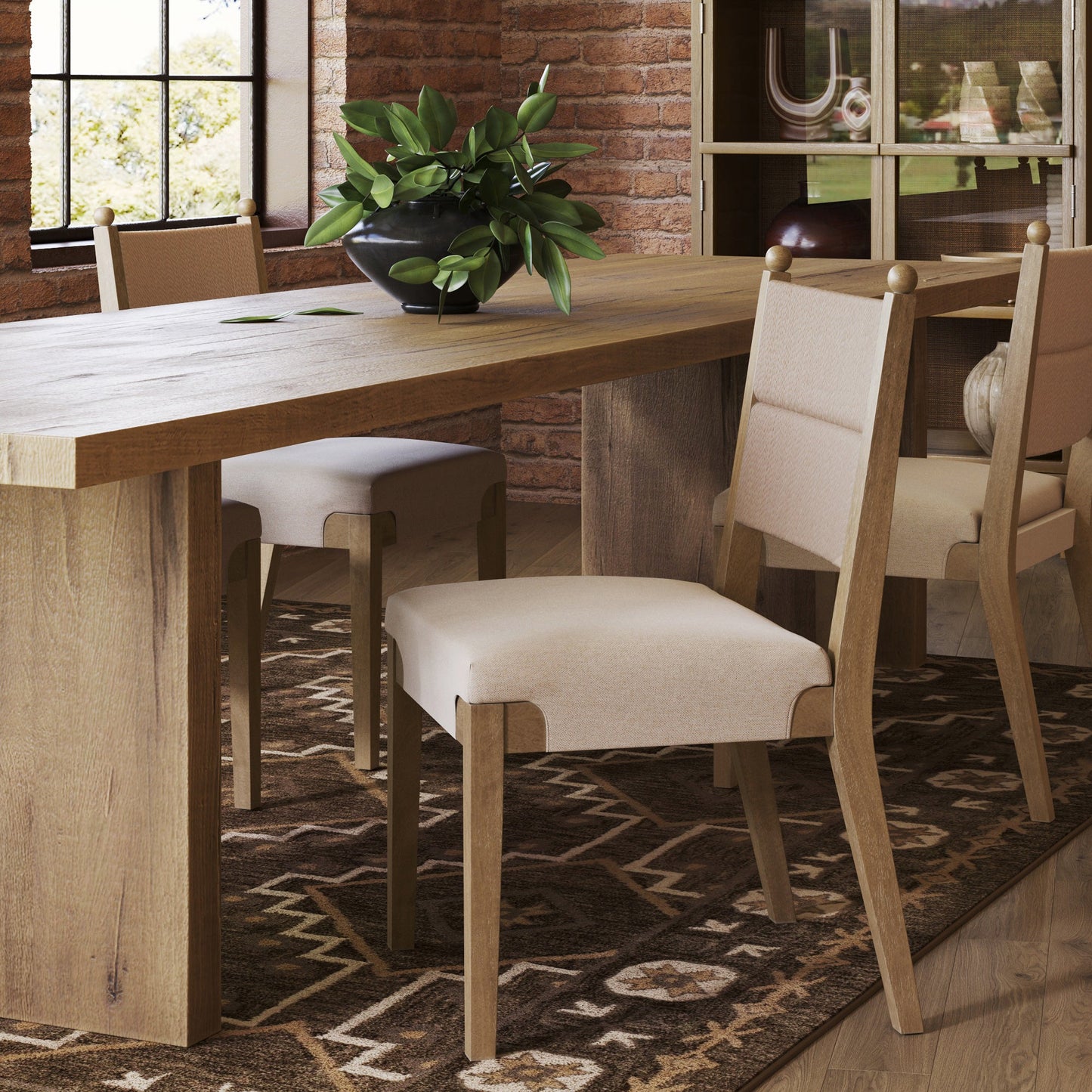 Boho Natural Flax & Seagrass Dining Chair