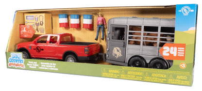 24-Piece Truck & Horse Trailer Playset