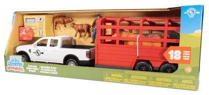18-Piece Truck & Cattle Trailer Playset