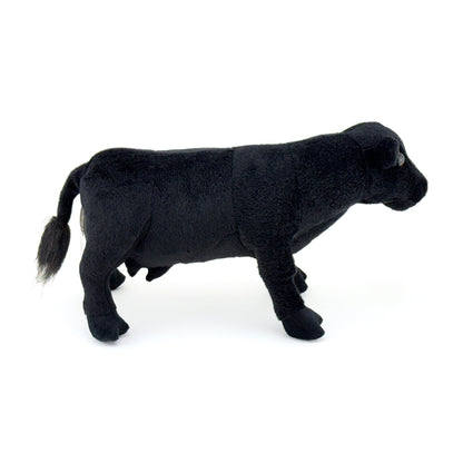 14" Plush Black Angus Cow